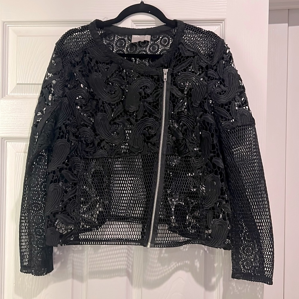 ASOS CURVE black lace moto jacket